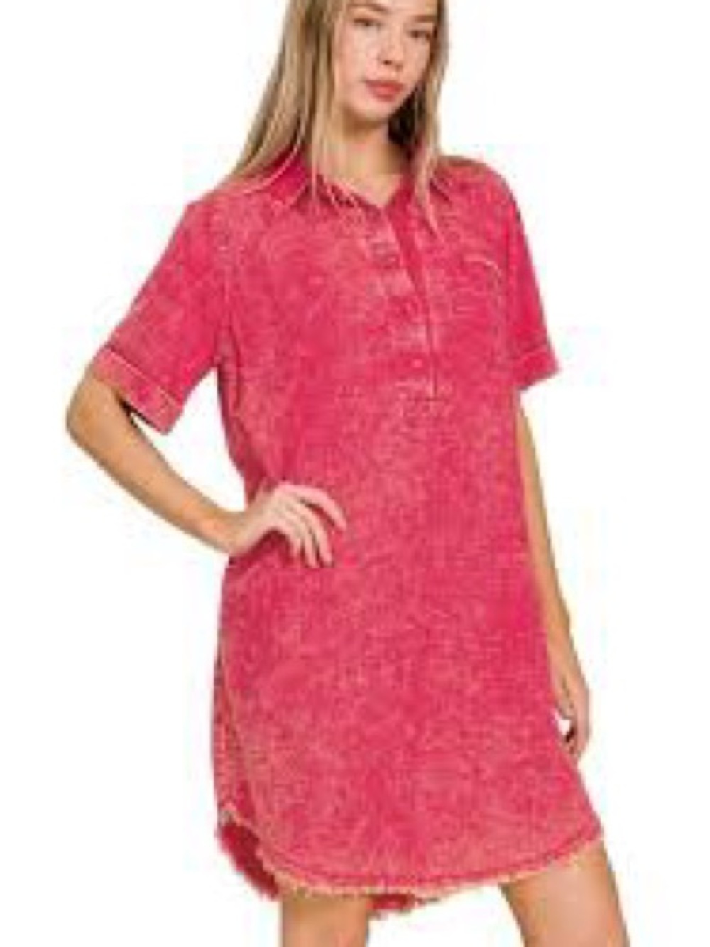 NWT Day+Moon coral red denim dress size Small